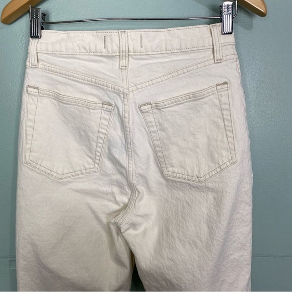 Abercrombie & Fitch The Dad High Rise Jean Cream‎ Criss Cross Sz 26 2 R FLAWED - Picture 5 of 7